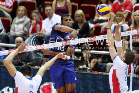  20.09.2013 GDANSK ERGO ARENA<br />SIATKOWKA MEZCZYZN<br />MISTRZOSTWA EUROPY W SIATKOWCE MEZCZYZN 2013 CEV VELUX<br />VOLLEYBALL EUROPEAN CHAMPIONSHIP MEN 2013 - FINAL ROUND <br />GRUPA B ( GROUP B )<br />FRANCJA - SLOWACJA ( FRANCE - SLOVIAKIA )<br />N/Z EARVIN NGAPETH MICHAL MASNY<br /> 