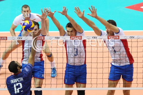  20.09.2013 GDANSK ERGO ARENA<br />SIATKOWKA MEZCZYZN<br />MISTRZOSTWA EUROPY W SIATKOWCE MEZCZYZN 2013 CEV VELUX<br />VOLLEYBALL EUROPEAN CHAMPIONSHIP MEN 2013 - FINAL ROUND <br />GRUPA B ( GROUP B )<br />FRANCJA - SLOWACJA ( FRANCE - SLOVIAKIA )<br />N/Z STEFAN JUNIOR CHRTIANSKY EMANUEL KOHUT MILAN BENCZ EARVIN NGAPETH <br /> 
