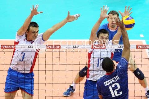  20.09.2013 GDANSK ERGO ARENA<br />SIATKOWKA MEZCZYZN<br />MISTRZOSTWA EUROPY W SIATKOWCE MEZCZYZN 2013 CEV VELUX<br />VOLLEYBALL EUROPEAN CHAMPIONSHIP MEN 2013 - FINAL ROUND <br />GRUPA B ( GROUP B )<br />FRANCJA - SLOWACJA ( FRANCE - SLOVIAKIA )<br />N/Z EMANUEL KOHUT OGURCAK FRANTISEK EARVIN NGAPETH <br /> 