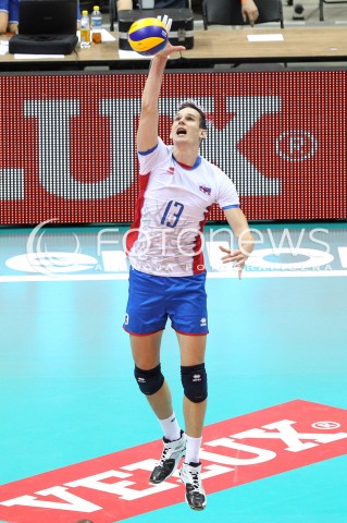  20.09.2013 GDANSK ERGO ARENA<br />SIATKOWKA MEZCZYZN<br />MISTRZOSTWA EUROPY W SIATKOWCE MEZCZYZN 2013 CEV VELUX<br />VOLLEYBALL EUROPEAN CHAMPIONSHIP MEN 2013 - FINAL ROUND <br />GRUPA B ( GROUP B )<br />FRANCJA - SLOWACJA ( FRANCE - SLOVIAKIA )<br />N/Z STEFAN JUNIOR CHRTIANSKY SYLWETKA <br /> 