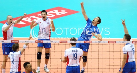  20.09.2013 GDANSK ERGO ARENA<br />SIATKOWKA MEZCZYZN<br />MISTRZOSTWA EUROPY W SIATKOWCE MEZCZYZN 2013 CEV VELUX<br />VOLLEYBALL EUROPEAN CHAMPIONSHIP MEN 2013 - FINAL ROUND <br />GRUPA B ( GROUP B )<br />FRANCJA - SLOWACJA ( FRANCE - SLOVIAKIA )<br />N/Z MARTIN NEMEC OGURCAK FRANTISEK ROMAN ONDRUSEK ROBERT HUPKA MICHAL HRUSKA MICHAL MASNY RADOSC EMOCJE <br /> 