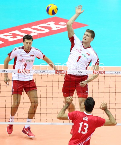  20.09.2013 GDANSK ERGO ARENA<br />SIATKOWKA MEZCZYZN<br />MISTRZOSTWA EUROPY W SIATKOWCE MEZCZYZN 2013 CEV VELUX<br />VOLLEYBALL EUROPEAN CHAMPIONSHIP MEN 2013 - FINAL ROUND <br />GRUPA B ( GROUP B )<br />POLSKA - TURCJA ( POLAND - TURKEY )<br />N/Z PIOTR NOWAKOWSKI MICHAL WINIARSKI EMIN GOK <br /> 