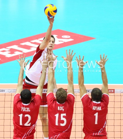  20.09.2013 GDANSK ERGO ARENA<br />SIATKOWKA MEZCZYZN<br />MISTRZOSTWA EUROPY W SIATKOWCE MEZCZYZN 2013 CEV VELUX<br />VOLLEYBALL EUROPEAN CHAMPIONSHIP MEN 2013 - FINAL ROUND <br />GRUPA B ( GROUP B )<br />POLSKA - TURCJA ( POLAND - TURKEY )<br />N/Z BARTOSZ KUREK HALIL IBRAHIM YUCEL MUSTAFA KOC ULAS KIYAK <br /> 