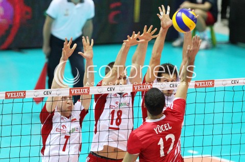  20.09.2013 GDANSK ERGO ARENA<br />SIATKOWKA MEZCZYZN<br />MISTRZOSTWA EUROPY W SIATKOWCE MEZCZYZN 2013 CEV VELUX<br />VOLLEYBALL EUROPEAN CHAMPIONSHIP MEN 2013 - FINAL ROUND <br />GRUPA B ( GROUP B )<br />POLSKA - TURCJA ( POLAND - TURKEY )<br />N/Z JAKUB JAROSZ MARCIN MOZDZONEK MICHAL WINIARSKI HALIL IBRAHIM YUCEL <br /> 