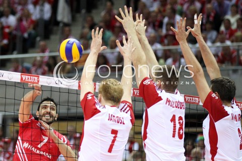  20.09.2013 GDANSK ERGO ARENA<br />SIATKOWKA MEZCZYZN<br />MISTRZOSTWA EUROPY W SIATKOWCE MEZCZYZN 2013 CEV VELUX<br />VOLLEYBALL EUROPEAN CHAMPIONSHIP MEN 2013 - FINAL ROUND <br />GRUPA B ( GROUP B )<br />POLSKA - TURCJA ( POLAND - TURKEY )<br />N/Z CAN AYVAZOGLU JAKUB JAROSZ MARCIN MOZDZONEK MICHAL WINIARSKI <br /> 