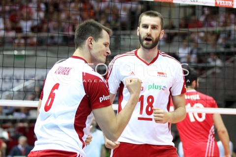  20.09.2013 GDANSK ERGO ARENA<br />SIATKOWKA MEZCZYZN<br />MISTRZOSTWA EUROPY W SIATKOWCE MEZCZYZN 2013 CEV VELUX<br />VOLLEYBALL EUROPEAN CHAMPIONSHIP MEN 2013 - FINAL ROUND <br />GRUPA B ( GROUP B )<br />POLSKA - TURCJA ( POLAND - TURKEY )<br />N/Z BARTOSZ KUREK MARCIN MOZDZONEK RADOSC EMOCJE <br /> 
