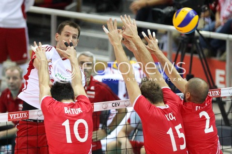  20.09.2013 GDANSK ERGO ARENA<br />SIATKOWKA MEZCZYZN<br />MISTRZOSTWA EUROPY W SIATKOWCE MEZCZYZN 2013 CEV VELUX<br />VOLLEYBALL EUROPEAN CHAMPIONSHIP MEN 2013 - FINAL ROUND <br />GRUPA B ( GROUP B )<br />POLSKA - TURCJA ( POLAND - TURKEY )<br />N/Z BARTOSZ KUREK EMRE BATUR MUSTAFA KOC KEMAL KIVANC ELGAZ <br /> 