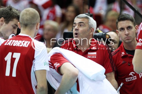  20.09.2013 GDANSK ERGO ARENA<br />SIATKOWKA MEZCZYZN<br />MISTRZOSTWA EUROPY W SIATKOWCE MEZCZYZN 2013 CEV VELUX<br />VOLLEYBALL EUROPEAN CHAMPIONSHIP MEN 2013 - FINAL ROUND <br />GRUPA B ( GROUP B )<br />POLSKA - TURCJA ( POLAND - TURKEY )<br />N/Z ANDREA ANASTASI TRENER ( HEAD COACH ) MIESZKO GOGOL<br /> 
