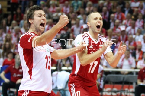  20.09.2013 GDANSK ERGO ARENA<br />SIATKOWKA MEZCZYZN<br />MISTRZOSTWA EUROPY W SIATKOWCE MEZCZYZN 2013 CEV VELUX<br />VOLLEYBALL EUROPEAN CHAMPIONSHIP MEN 2013 - FINAL ROUND <br />GRUPA B ( GROUP B )<br />POLSKA - TURCJA ( POLAND - TURKEY )<br />N/Z MICHAL KUBIAK PAWEL ZATORSKI RADOSC EMOCJE <br /> 