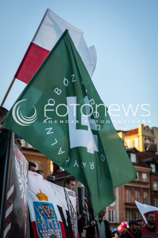  21.09.2013 WARSZAWA MARSZ NARODOWYCH SIL ZBROJNYCH W WARSZAWIE  W 71 ROCZNICE POWSTANIA NSZ N/Z ONR FLAGA  