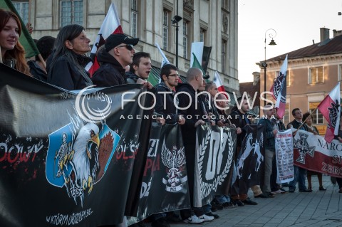  21.09.2013 WARSZAWA MARSZ NARODOWYCH SIL ZBROJNYCH W WARSZAWIE  W 71 ROCZNICE POWSTANIA NSZ N/Z UCZESTNICY  