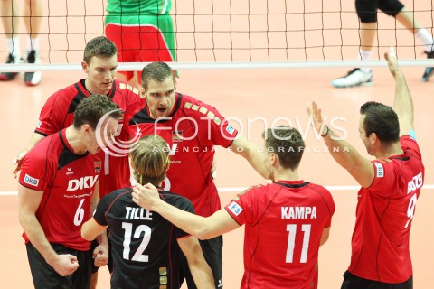  21.09.2013 GDYNIA<br />SIATKOWKA MEZCZYZN<br />MISTRZOSTWA EUROPY W SIATKOWCE MEZCZYZN 2013 CEV VELUX<br />VOLLEYBALL EUROPEAN CHAMPIONSHIP MEN 2013 - FINAL ROUND <br />GRUPA D ( GROUP D )<br />NIEMCY - BULGARIA ( GERMANY - BULGARIA )<br />N/Z RADOSC EMOCJE FERDINAND TILLE LUKAS IMMANUEL KAMPA DENYS KALIBERDA GYORGY GROZER <br /> 