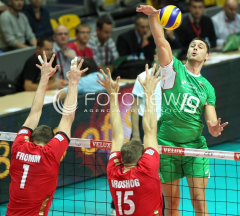  21.09.2013 GDYNIA<br />SIATKOWKA MEZCZYZN<br />MISTRZOSTWA EUROPY W SIATKOWCE MEZCZYZN 2013 CEV VELUX<br />VOLLEYBALL EUROPEAN CHAMPIONSHIP MEN 2013 - FINAL ROUND <br />GRUPA D ( GROUP D )<br />NIEMCY - BULGARIA ( GERMANY - BULGARIA )<br />N/Z TSVETAN SOKOLOV CHRISTIAN FROMM TIM BROSHOG <br /> 