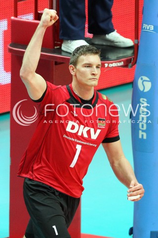  21.09.2013 GDYNIA<br />SIATKOWKA MEZCZYZN<br />MISTRZOSTWA EUROPY W SIATKOWCE MEZCZYZN 2013 CEV VELUX<br />VOLLEYBALL EUROPEAN CHAMPIONSHIP MEN 2013 - FINAL ROUND <br />GRUPA D ( GROUP D )<br />NIEMCY - BULGARIA ( GERMANY - BULGARIA )<br />N/Z CHRISTIAN FROMM SYLWETKA RADOSC EMOCJE <br /> 