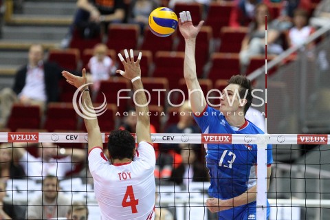  21.09.2013 GDANSK ERGO ARENA<br />SIATKOWKA MEZCZYZN<br />MISTRZOSTWA EUROPY W SIATKOWCE MEZCZYZN 2013 CEV VELUX<br />VOLLEYBALL EUROPEAN CHAMPIONSHIP MEN 2013 - FINAL ROUND <br />GRUPA B ( GROUP B )<br />SLOWACJA - TURCJA ( SLOVAKIA - TURKEY )<br />N/Z STEFAN JUNIOR CHRTIANSKY METIN TOY <br /> 