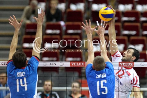  21.09.2013 GDANSK ERGO ARENA<br />SIATKOWKA MEZCZYZN<br />MISTRZOSTWA EUROPY W SIATKOWCE MEZCZYZN 2013 CEV VELUX<br />VOLLEYBALL EUROPEAN CHAMPIONSHIP MEN 2013 - FINAL ROUND <br />GRUPA B ( GROUP B )<br />SLOWACJA - TURCJA ( SLOVAKIA - TURKEY )<br />N/Z HALIL IBRAHIM YUCEL TOMAS KMET JURAJ ZATKO <br /> 