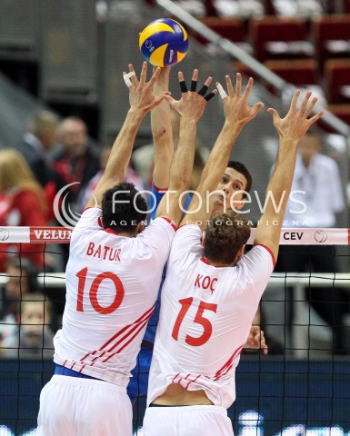  21.09.2013 GDANSK ERGO ARENA<br />SIATKOWKA MEZCZYZN<br />MISTRZOSTWA EUROPY W SIATKOWCE MEZCZYZN 2013 CEV VELUX<br />VOLLEYBALL EUROPEAN CHAMPIONSHIP MEN 2013 - FINAL ROUND <br />GRUPA B ( GROUP B )<br />SLOWACJA - TURCJA ( SLOVAKIA - TURKEY )<br />N/Z STEFAN JUNIOR CHRTIANSKY EMRE BATUR MUSTAFA KOC <br /> 