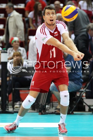  21.09.2013 GDANSK ERGO ARENA<br />SIATKOWKA MEZCZYZN<br />MISTRZOSTWA EUROPY W SIATKOWCE MEZCZYZN 2013 CEV VELUX<br />VOLLEYBALL EUROPEAN CHAMPIONSHIP MEN 2013 - FINAL ROUND <br />GRUPA B ( GROUP B )<br />FRANCJA - POLSKA ( FRANCE - POLAND )<br />N/Z FABIAN DRZYZGA SYLWETKA <br /> 