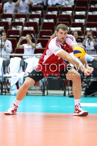  21.09.2013 GDANSK ERGO ARENA<br />SIATKOWKA MEZCZYZN<br />MISTRZOSTWA EUROPY W SIATKOWCE MEZCZYZN 2013 CEV VELUX<br />VOLLEYBALL EUROPEAN CHAMPIONSHIP MEN 2013 - FINAL ROUND <br />GRUPA B ( GROUP B )<br />FRANCJA - POLSKA ( FRANCE - POLAND )<br />N/Z GRZEGORZ BOCIEK SYLWETKA <br /> 