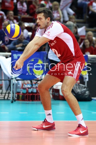  21.09.2013 GDANSK ERGO ARENA<br />SIATKOWKA MEZCZYZN<br />MISTRZOSTWA EUROPY W SIATKOWCE MEZCZYZN 2013 CEV VELUX<br />VOLLEYBALL EUROPEAN CHAMPIONSHIP MEN 2013 - FINAL ROUND <br />GRUPA B ( GROUP B )<br />FRANCJA - POLSKA ( FRANCE - POLAND )<br />N/Z MICHAL WINIARSKI SYLWETKA <br /> 