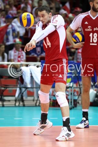  21.09.2013 GDANSK ERGO ARENA<br />SIATKOWKA MEZCZYZN<br />MISTRZOSTWA EUROPY W SIATKOWCE MEZCZYZN 2013 CEV VELUX<br />VOLLEYBALL EUROPEAN CHAMPIONSHIP MEN 2013 - FINAL ROUND <br />GRUPA B ( GROUP B )<br />FRANCJA - POLSKA ( FRANCE - POLAND )<br />N/Z MICHAL RUCIAK SYLWETKA <br /> 