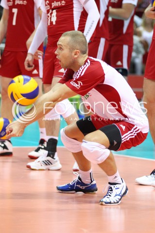  21.09.2013 GDANSK ERGO ARENA<br />SIATKOWKA MEZCZYZN<br />MISTRZOSTWA EUROPY W SIATKOWCE MEZCZYZN 2013 CEV VELUX<br />VOLLEYBALL EUROPEAN CHAMPIONSHIP MEN 2013 - FINAL ROUND <br />GRUPA B ( GROUP B )<br />FRANCJA - POLSKA ( FRANCE - POLAND )<br />N/Z PAWEL ZATORSKI SYLWETKA <br /> 