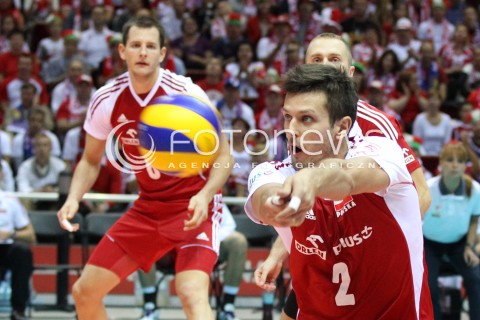  21.09.2013 GDANSK ERGO ARENA<br />SIATKOWKA MEZCZYZN<br />MISTRZOSTWA EUROPY W SIATKOWCE MEZCZYZN 2013 CEV VELUX<br />VOLLEYBALL EUROPEAN CHAMPIONSHIP MEN 2013 - FINAL ROUND <br />GRUPA B ( GROUP B )<br />FRANCJA - POLSKA ( FRANCE - POLAND )<br />N/Z MICHAL WINIARSKI BARTOSZ KUREK<br /> 