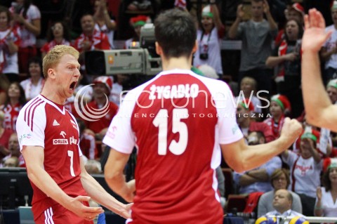  21.09.2013 GDANSK ERGO ARENA<br />SIATKOWKA MEZCZYZN<br />MISTRZOSTWA EUROPY W SIATKOWCE MEZCZYZN 2013 CEV VELUX<br />VOLLEYBALL EUROPEAN CHAMPIONSHIP MEN 2013 - FINAL ROUND <br />GRUPA B ( GROUP B )<br />FRANCJA - POLSKA ( FRANCE - POLAND )<br />N/Z JAKUB JAROSZ LUKASZ ZYGADLO RADOSC EMOCJE <br /> 