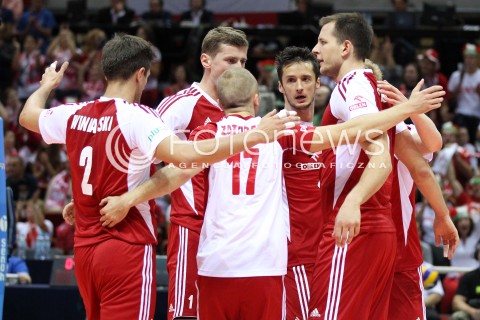  21.09.2013 GDANSK ERGO ARENA<br />SIATKOWKA MEZCZYZN<br />MISTRZOSTWA EUROPY W SIATKOWCE MEZCZYZN 2013 CEV VELUX<br />VOLLEYBALL EUROPEAN CHAMPIONSHIP MEN 2013 - FINAL ROUND <br />GRUPA B ( GROUP B )<br />FRANCJA - POLSKA ( FRANCE - POLAND )<br />N/Z PAWEL ZATORSKI LUKASZ ZYGADLO PIOTR NOWAKOWSKI BARTOSZ KUREK RADOSC EMOCJE <br /> 