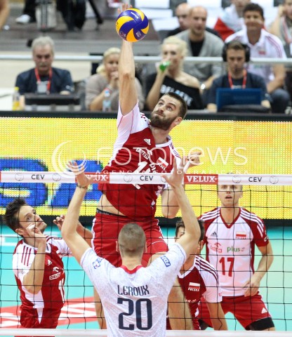  21.09.2013 GDANSK ERGO ARENA<br />SIATKOWKA MEZCZYZN<br />MISTRZOSTWA EUROPY W SIATKOWCE MEZCZYZN 2013 CEV VELUX<br />VOLLEYBALL EUROPEAN CHAMPIONSHIP MEN 2013 - FINAL ROUND <br />GRUPA B ( GROUP B )<br />FRANCJA - POLSKA ( FRANCE - POLAND )<br />N/Z MARCIN MOZDZONEK KEVIN LE ROUX <br /> 