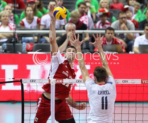  21.09.2013 GDANSK ERGO ARENA<br />SIATKOWKA MEZCZYZN<br />MISTRZOSTWA EUROPY W SIATKOWCE MEZCZYZN 2013 CEV VELUX<br />VOLLEYBALL EUROPEAN CHAMPIONSHIP MEN 2013 - FINAL ROUND <br />GRUPA B ( GROUP B )<br />FRANCJA - POLSKA ( FRANCE - POLAND )<br />N/Z GRZEGORZ BOCIEK JULIEN LYNEEL <br /> 