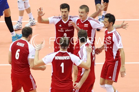  21.09.2013 GDANSK ERGO ARENA<br />SIATKOWKA MEZCZYZN<br />MISTRZOSTWA EUROPY W SIATKOWCE MEZCZYZN 2013 CEV VELUX<br />VOLLEYBALL EUROPEAN CHAMPIONSHIP MEN 2013 - FINAL ROUND <br />GRUPA B ( GROUP B )<br />FRANCJA - POLSKA ( FRANCE - POLAND )<br />N/Z MICHAL WINIARSKI LUKASZ WISNIEWSKI LUKASZ ZYGADLO BARTOSZ KUREK PIOTR NOWAKOWSKI RADOSC EMOCJE <br /> 