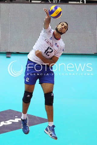  21.09.2013 GDANSK ERGO ARENA<br />SIATKOWKA MEZCZYZN<br />MISTRZOSTWA EUROPY W SIATKOWCE MEZCZYZN 2013 CEV VELUX<br />VOLLEYBALL EUROPEAN CHAMPIONSHIP MEN 2013 - FINAL ROUND <br />GRUPA B ( GROUP B )<br />FRANCJA - POLSKA ( FRANCE - POLAND )<br />N/Z EARVIN NGAPETH SYLWETKA <br /> 