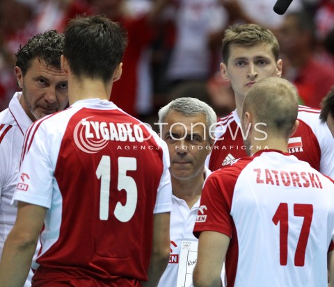  21.09.2013 GDANSK ERGO ARENA<br />SIATKOWKA MEZCZYZN<br />MISTRZOSTWA EUROPY W SIATKOWCE MEZCZYZN 2013 CEV VELUX<br />VOLLEYBALL EUROPEAN CHAMPIONSHIP MEN 2013 - FINAL ROUND <br />GRUPA B ( GROUP B )<br />FRANCJA - POLSKA ( FRANCE - POLAND )<br />N/Z ANDREA ANASTASI TRENER ( HEAD COACH ) ANDREA GARDINI II TRENER ( ASSISTANT COACH ) PIOTR NOWAKOWSKI LUKASZ ZYGADLO PAWEL ZATORSKI <br /> 