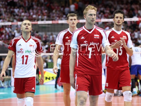  21.09.2013 GDANSK ERGO ARENA<br />SIATKOWKA MEZCZYZN<br />MISTRZOSTWA EUROPY W SIATKOWCE MEZCZYZN 2013 CEV VELUX<br />VOLLEYBALL EUROPEAN CHAMPIONSHIP MEN 2013 - FINAL ROUND <br />GRUPA B ( GROUP B )<br />FRANCJA - POLSKA ( FRANCE - POLAND )<br />N/Z PAWEL ZATORSKI JAKUB JAROSZ LUKASZ ZYGADLO PIOTR NOWAKOWSKI SMUTEK PRZEGRANA PORAZKA<br /> 