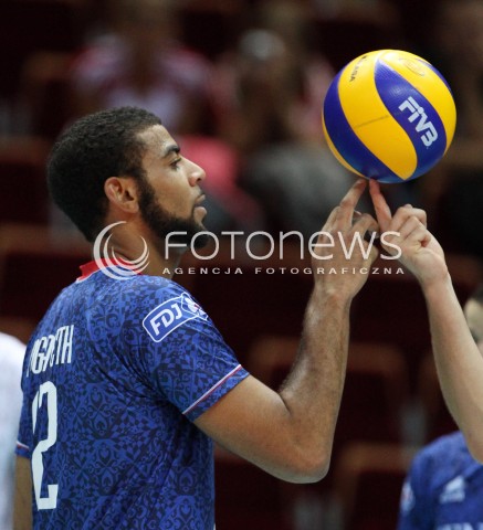  22.09.2013 GDANSK ERGO ARENA<br />SIATKOWKA MEZCZYZN<br />MISTRZOSTWA EUROPY W SIATKOWCE MEZCZYZN 2013 CEV VELUX<br />VOLLEYBALL EUROPEAN CHAMPIONSHIP MEN 2013 - FINAL ROUND <br />GRUPA B ( GROUP B )<br />TURCJA - FRANCJA ( TURKEY - FRANCE )<br />N/Z EARVIN NGAPETH ROLLER FINGER<br /> 