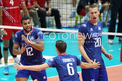  22.09.2013 GDANSK ERGO ARENA<br />SIATKOWKA MEZCZYZN<br />MISTRZOSTWA EUROPY W SIATKOWCE MEZCZYZN 2013 CEV VELUX<br />VOLLEYBALL EUROPEAN CHAMPIONSHIP MEN 2013 - FINAL ROUND <br />GRUPA B ( GROUP B )<br />TURCJA - FRANCJA ( TURKEY - FRANCE )<br />N/Z EARVIN NGAPETH BENJAMIN TONIUTTI KEVIN LE ROUX RADOSC EMOCJE <br /> 