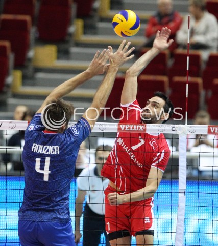  22.09.2013 GDANSK ERGO ARENA<br />SIATKOWKA MEZCZYZN<br />MISTRZOSTWA EUROPY W SIATKOWCE MEZCZYZN 2013 CEV VELUX<br />VOLLEYBALL EUROPEAN CHAMPIONSHIP MEN 2013 - FINAL ROUND <br />GRUPA B ( GROUP B )<br />TURCJA - FRANCJA ( TURKEY - FRANCE )<br />N/Z CAN AYVAZOGLU ANTONIN ROUZIER <br /> 