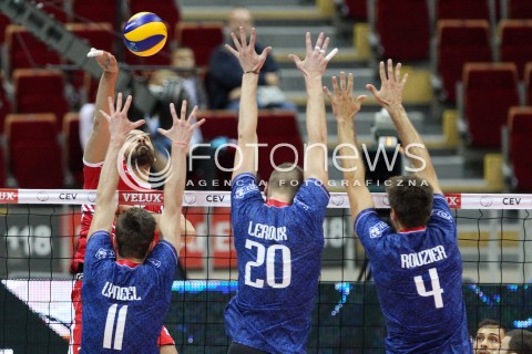  22.09.2013 GDANSK ERGO ARENA<br />SIATKOWKA MEZCZYZN<br />MISTRZOSTWA EUROPY W SIATKOWCE MEZCZYZN 2013 CEV VELUX<br />VOLLEYBALL EUROPEAN CHAMPIONSHIP MEN 2013 - FINAL ROUND <br />GRUPA B ( GROUP B )<br />TURCJA - FRANCJA ( TURKEY - FRANCE )<br />N/Z CAN AYVAZOGLU JULIEN LYNEEL KEVIN LE ROUX ANTONIN ROUZIER <br /> 