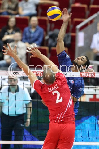  22.09.2013 GDANSK ERGO ARENA<br />SIATKOWKA MEZCZYZN<br />MISTRZOSTWA EUROPY W SIATKOWCE MEZCZYZN 2013 CEV VELUX<br />VOLLEYBALL EUROPEAN CHAMPIONSHIP MEN 2013 - FINAL ROUND <br />GRUPA B ( GROUP B )<br />TURCJA - FRANCJA ( TURKEY - FRANCE )<br />N/Z EARVIN NGAPETH KEMAL KIVANC ELGAZ <br /> 