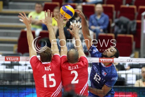  22.09.2013 GDANSK ERGO ARENA<br />SIATKOWKA MEZCZYZN<br />MISTRZOSTWA EUROPY W SIATKOWCE MEZCZYZN 2013 CEV VELUX<br />VOLLEYBALL EUROPEAN CHAMPIONSHIP MEN 2013 - FINAL ROUND <br />GRUPA B ( GROUP B )<br />TURCJA - FRANCJA ( TURKEY - FRANCE )<br />N/Z EARVIN NGAPETH MUSTAFA KOC KEMAL KIVANC ELGAZ <br /> 
