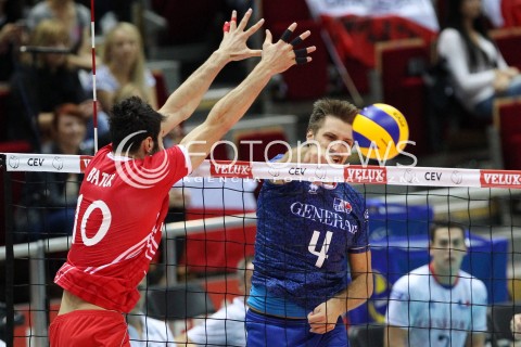  22.09.2013 GDANSK ERGO ARENA<br />SIATKOWKA MEZCZYZN<br />MISTRZOSTWA EUROPY W SIATKOWCE MEZCZYZN 2013 CEV VELUX<br />VOLLEYBALL EUROPEAN CHAMPIONSHIP MEN 2013 - FINAL ROUND <br />GRUPA B ( GROUP B )<br />TURCJA - FRANCJA ( TURKEY - FRANCE )<br />N/Z ANTONIN ROUZIER EMRE BATUR <br /> 