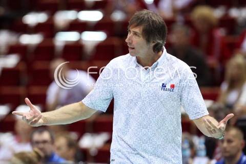  22.09.2013 GDANSK ERGO ARENA<br />SIATKOWKA MEZCZYZN<br />MISTRZOSTWA EUROPY W SIATKOWCE MEZCZYZN 2013 CEV VELUX<br />VOLLEYBALL EUROPEAN CHAMPIONSHIP MEN 2013 - FINAL ROUND <br />GRUPA B ( GROUP B )<br />TURCJA - FRANCJA ( TURKEY - FRANCE )<br />N/Z LAURENT TILLIE HEAD COACH ( TRENER ) SYLWETKA <br /> 