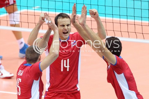  22.09.2013 GDANSK ERGO ARENA<br />SIATKOWKA MEZCZYZN<br />MISTRZOSTWA EUROPY W SIATKOWCE MEZCZYZN 2013 CEV VELUX<br />VOLLEYBALL EUROPEAN CHAMPIONSHIP MEN 2013 - FINAL ROUND <br />GRUPA B ( GROUP B )<br />POLSKA - SLOWACJA ( POLSKA - SLOWACJA )<br />N/Z TOMAS KMET JURAJ ZATKO RADOSC EMOCJE <br /> 