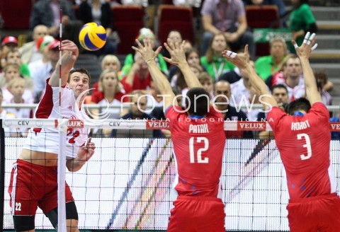  22.09.2013 GDANSK ERGO ARENA<br />SIATKOWKA MEZCZYZN<br />MISTRZOSTWA EUROPY W SIATKOWCE MEZCZYZN 2013 CEV VELUX<br />VOLLEYBALL EUROPEAN CHAMPIONSHIP MEN 2013 - FINAL ROUND <br />GRUPA B ( GROUP B )<br />POLSKA - SLOWACJA ( POLSKA - SLOWACJA )<br />N/Z GRZEGORZ BOCIEK MATEJ PATAK EMANUEL KOHUT <br /> 