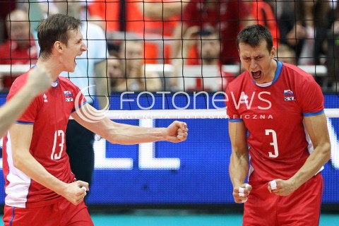  22.09.2013 GDANSK ERGO ARENA<br />SIATKOWKA MEZCZYZN<br />MISTRZOSTWA EUROPY W SIATKOWCE MEZCZYZN 2013 CEV VELUX<br />VOLLEYBALL EUROPEAN CHAMPIONSHIP MEN 2013 - FINAL ROUND <br />GRUPA B ( GROUP B )<br />POLSKA - SLOWACJA ( POLSKA - SLOWACJA )<br />N/Z STEFAN JUNIOR CHRTIANSKY EMANUEL KOHUT RADOSC EMOCJE <br /> 