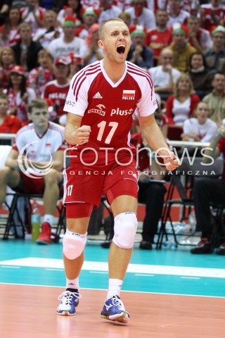  22.09.2013 GDANSK ERGO ARENA<br />SIATKOWKA MEZCZYZN<br />MISTRZOSTWA EUROPY W SIATKOWCE MEZCZYZN 2013 CEV VELUX<br />VOLLEYBALL EUROPEAN CHAMPIONSHIP MEN 2013 - FINAL ROUND <br />GRUPA B ( GROUP B )<br />POLSKA - SLOWACJA ( POLSKA - SLOWACJA )<br />N/Z PAWEL ZATORSKI SYLWETKA RADOSC EMOCJE <br /> 