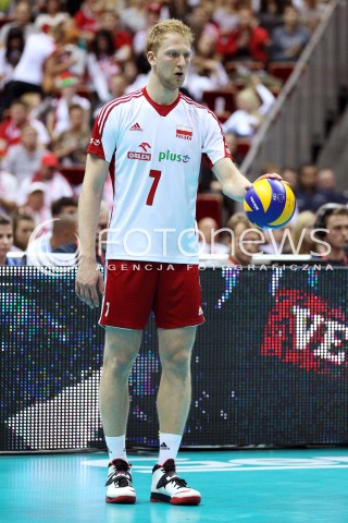  22.09.2013 GDANSK ERGO ARENA<br />SIATKOWKA MEZCZYZN<br />MISTRZOSTWA EUROPY W SIATKOWCE MEZCZYZN 2013 CEV VELUX<br />VOLLEYBALL EUROPEAN CHAMPIONSHIP MEN 2013 - FINAL ROUND <br />GRUPA B ( GROUP B )<br />POLSKA - SLOWACJA ( POLSKA - SLOWACJA )<br />N/Z JAKUB JAROSZ SYLWETKA <br /> 