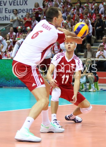  22.09.2013 GDANSK ERGO ARENA<br />SIATKOWKA MEZCZYZN<br />MISTRZOSTWA EUROPY W SIATKOWCE MEZCZYZN 2013 CEV VELUX<br />VOLLEYBALL EUROPEAN CHAMPIONSHIP MEN 2013 - FINAL ROUND <br />GRUPA B ( GROUP B )<br />POLSKA - SLOWACJA ( POLSKA - SLOWACJA )<br />N/Z PAWEL ZATORSKI BARTOSZ KUREK <br /> 