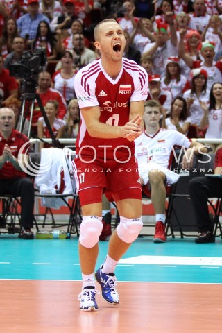  22.09.2013 GDANSK ERGO ARENA<br />SIATKOWKA MEZCZYZN<br />MISTRZOSTWA EUROPY W SIATKOWCE MEZCZYZN 2013 CEV VELUX<br />VOLLEYBALL EUROPEAN CHAMPIONSHIP MEN 2013 - FINAL ROUND <br />GRUPA B ( GROUP B )<br />POLSKA - SLOWACJA ( POLSKA - SLOWACJA )<br />N/Z PAWEL ZATORSKI SYLWETKA RADOSC EMOCJE <br /> 